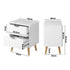 Bedside Tables 2 Drawers Air Gap Handle White