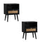 2X Bedside Table Storage Drawer Shelf Rattan