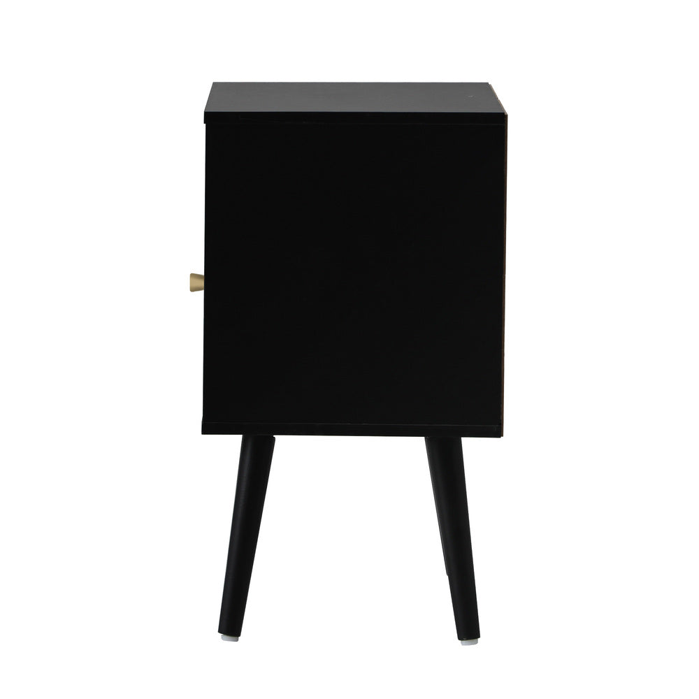 2X Bedside Table Storage Drawer Shelf Rattan