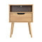 Bedside Table Handle-Free Open Shelf Wood