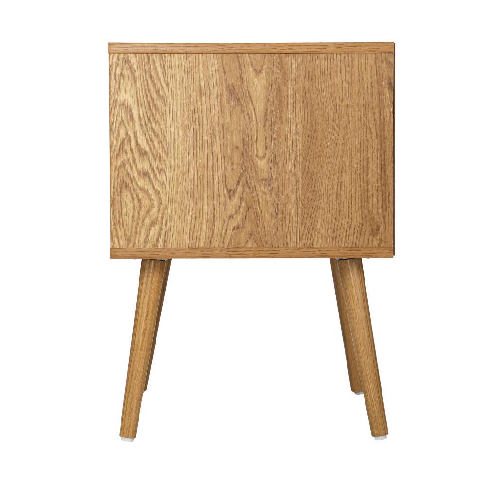 Bedside Table Handle-Free Open Shelf Wood