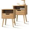 Bedside Tables Set of 2 Wood