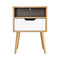 Bedside Table Handle-Free Open Shelf Wooden&White