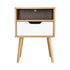 Bedside Table Handle-Free Open Shelf Wooden&White