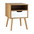Bedside Table Handle-Free Open Shelf Wooden&White