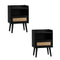 2X Bedside Table Drawer Side Table Rattan