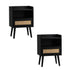 2X Bedside Table Drawer Side Table Rattan