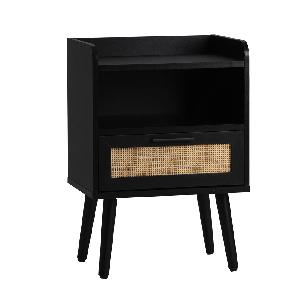2X Bedside Table Drawer Side Table Rattan
