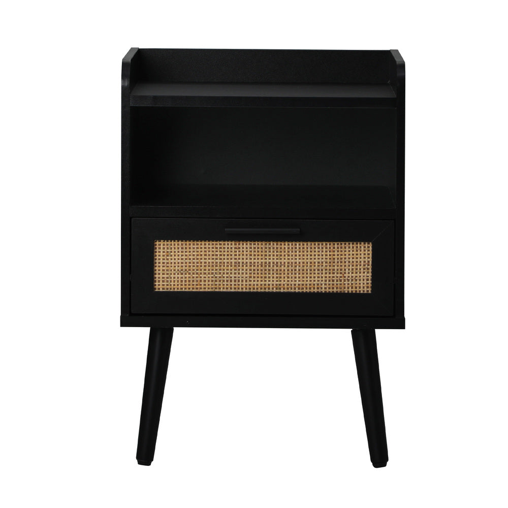 2X Bedside Table Drawer Side Table Rattan