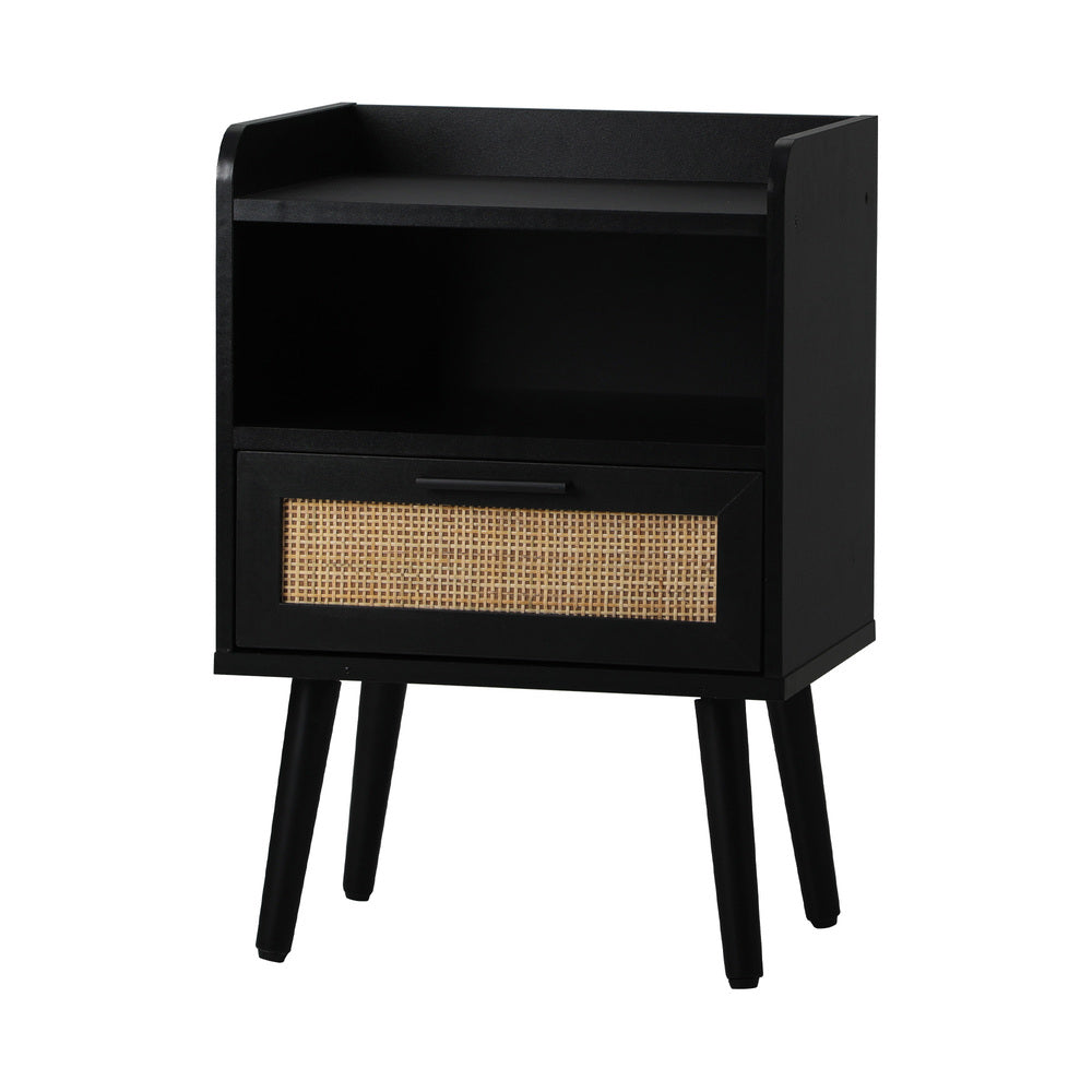 2X Bedside Table Drawer Side Table Rattan