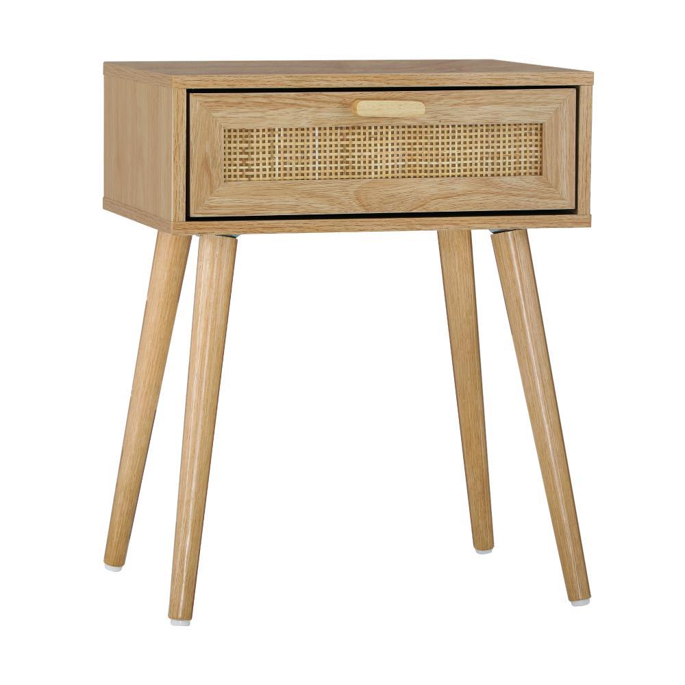 Bedside Table Wooden Rattan Furniture