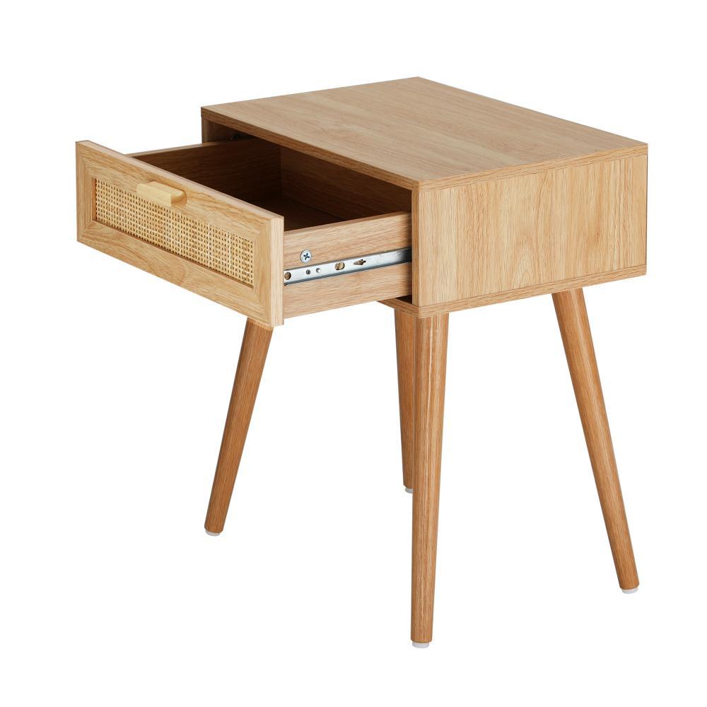 Bedside Table Wooden Rattan Furniture