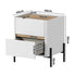 Oikiture Bedside Table 2 Drawer Nightstand Handle-Free White