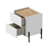 Oikiture Bedside Table 2 Drawer Nightstand Handle-Free White