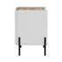 Oikiture Bedside Table 2 Drawer Nightstand Handle-Free White