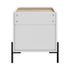 Oikiture Bedside Table 2 Drawer Nightstand Handle-Free White