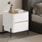 Oikiture Bedside Table 2 Drawer Nightstand Handle-Free White
