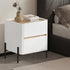 Oikiture 2PC Bedside Table 2 Drawer Nightstand Handle-Free White