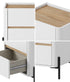 Oikiture 2PC Bedside Table 2 Drawer Nightstand Handle-Free White