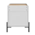 Oikiture Bedside Table 3 Drawer Nightstand Handle-Free White