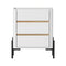Oikiture Bedside Table 3 Drawer Nightstand Handle-Free White