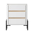 Oikiture Bedside Table 3 Drawer Nightstand Handle-Free White