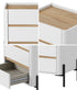 Oikiture Bedside Table 3 Drawer Nightstand Handle-Free White