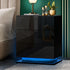 LED Bedside Table RGB 3 Drawers Black