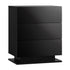 LED Bedside Table RGB 3 Drawers Black