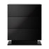 LED Bedside Table RGB 3 Drawers Black