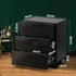 LED Bedside Table RGB 3 Drawers Black