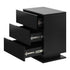 LED Bedside Table RGB 3 Drawers Black