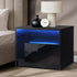 Bedside Tables RGB LED High Gloss Black