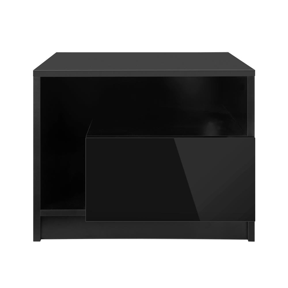 Bedside Tables RGB LED High Gloss Black