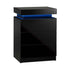 Bedside Tables Set of 2 LED Nightstand Black