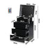 Bedside Tables Set of 2 LED Nightstand Black