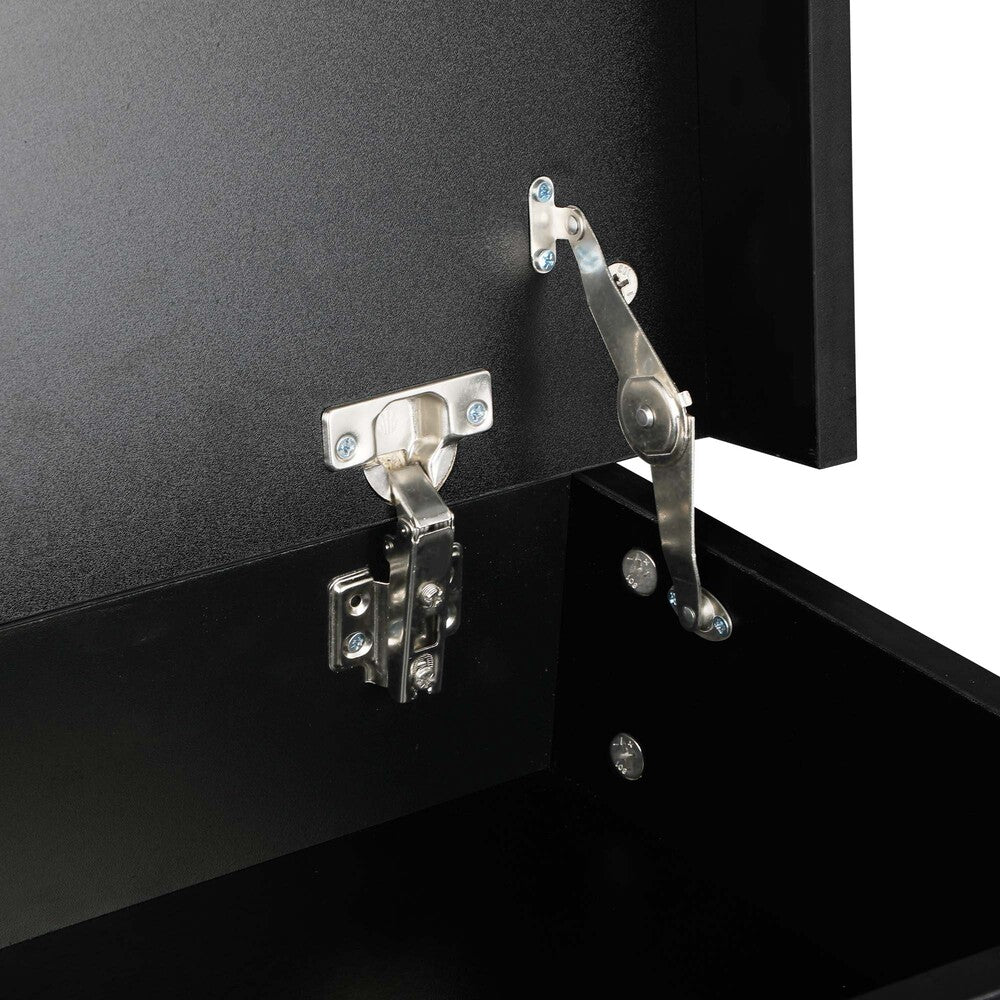 Bedside Tables Set of 2 LED Nightstand Black