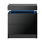 Bedside Table RGB LED 2 Drawers Black