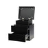 Bedside Table RGB LED 2 Drawers Black