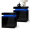 Bedside Tables Set of 2 LED Nightstand Side Table