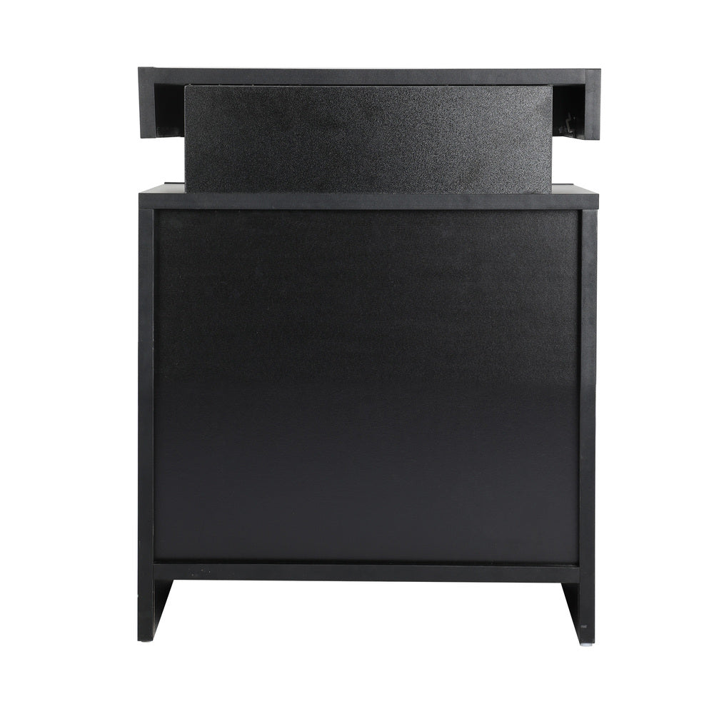 Bedside Tables Set of 2 LED Nightstand Side Table