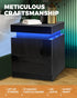 Bedside Tables Set of 2 LED Nightstand Side Table