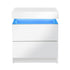 Bedside Table RGB LED 2 Drawers White