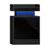 Oikiture 2x LED Bedside Table USB Charging Station Black