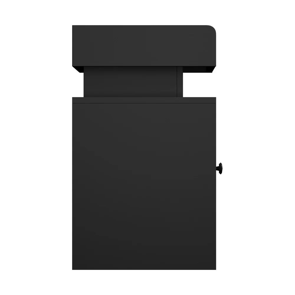 2x LED Bedside Table USB Charging Station Black