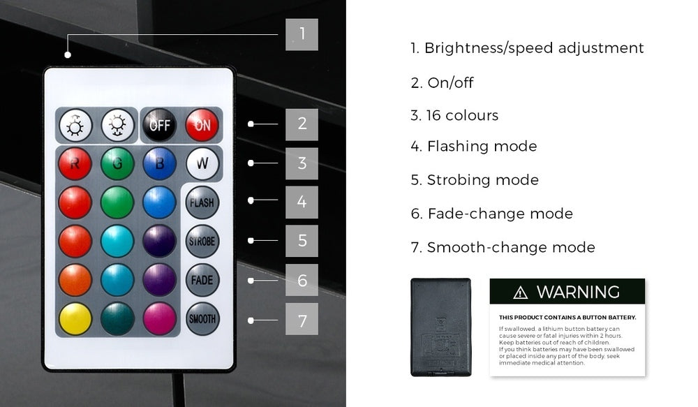 LED Bedside Table USB Charging Station Brown