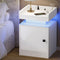 Oikiture LED Bedside Table White USB Charging Station Power Outlet