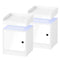 Oikiture 2x LED Bedside Table USB Charging Station White