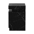 Oikiture 2x Bedside Table 2 Drawers LED Nightstand Marble Effect Black