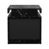 Oikiture 2x Bedside Table 2 Drawers LED Nightstand Marble Effect Black